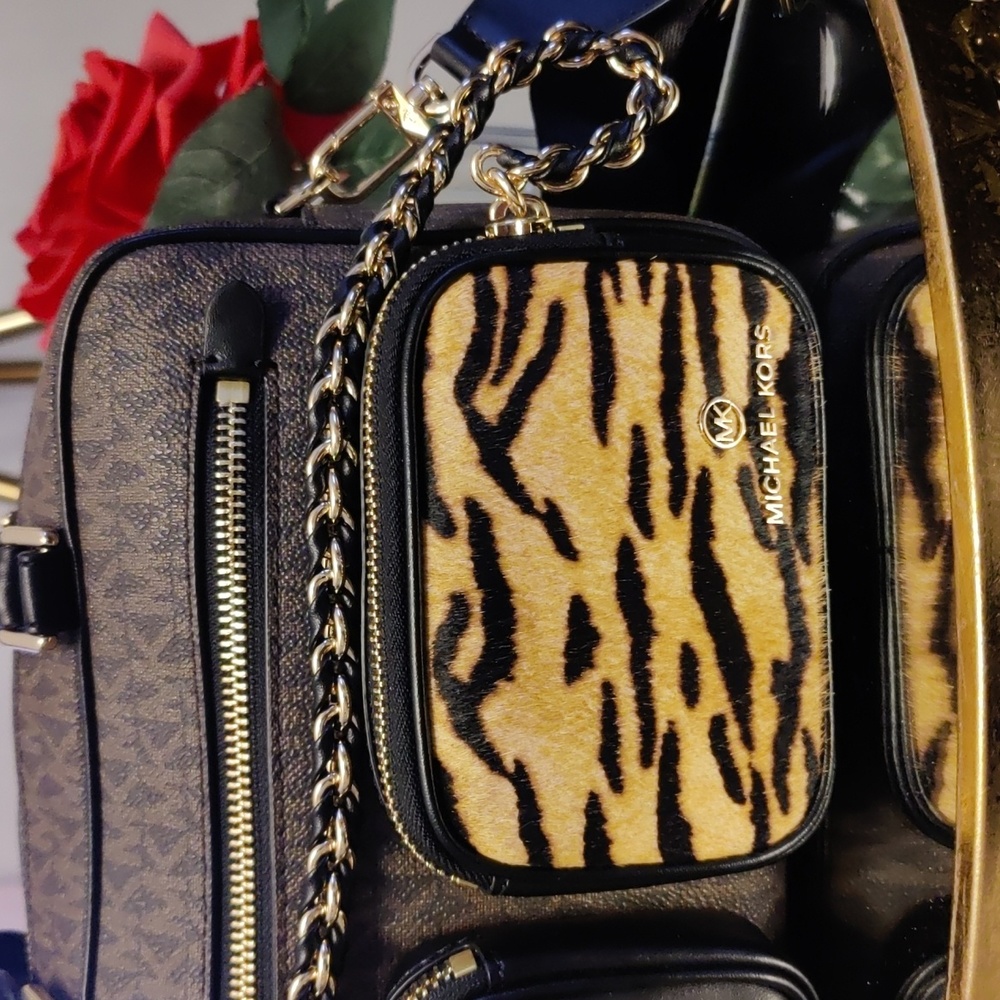 Michael Kors Collection Black and Brown Crossbody Bag - Picture 2 of 12